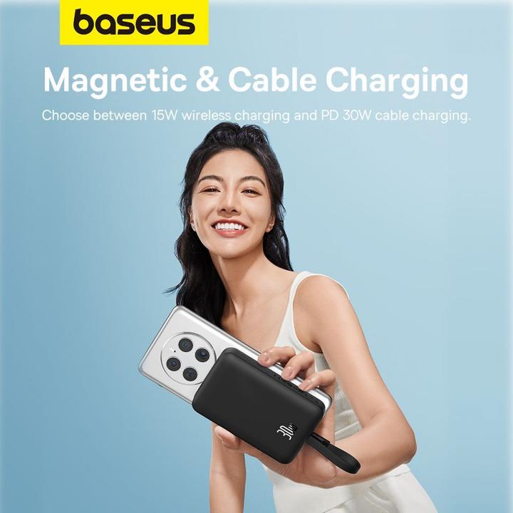 Actual product image Baseus Powerbank Magnetic Mini 10000mAh 30W MagSafe (black) (10000 mAh, 30 W, 37 Wh)