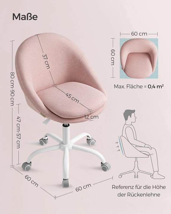 Actual product image Songmics Homeoffice-Schreibtischstuhl, höhenverstellbar