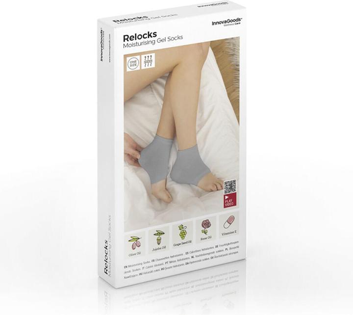 Image du produit InnovaGoods Chaussettes hydratantes avec coussinets de gel et huiles naturelles Relocks (Taille unique)
