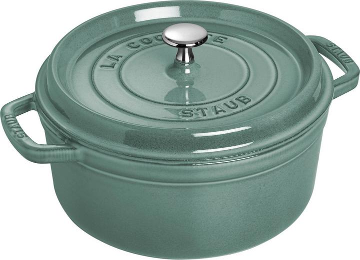 Produktbild Staub Cocotte 28 cm, rund, Eucalyptus, Gusseisen 6.7l (28 cm, Bräter + Schmortopf, Gusseisen)