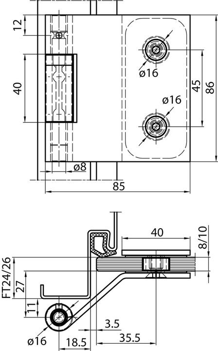 Actual product image Dormakaba Glass door hinge