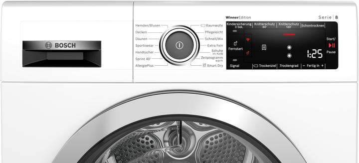 Produktbild Bosch Hausgeräte Serie 8 WTX87MWIN Wäschetrockner Freistehend Frontlader A+++ (8 kg, Rechts)