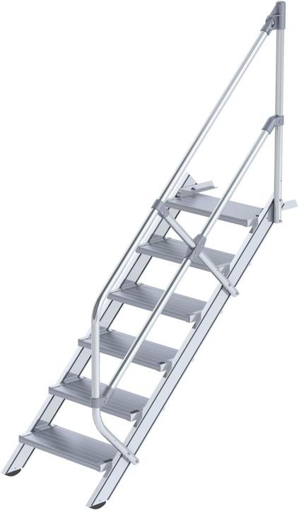 Image du produit Munk Escalier 45° largeur des marches 600 mm 6 marches aluminium strié (Escabeau, 138 cm)