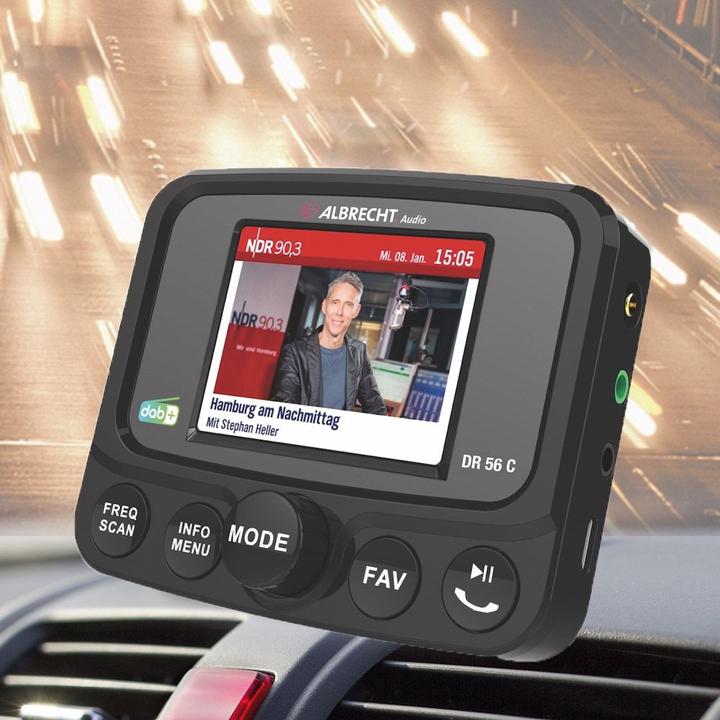 Actual product image Albrecht DR 56 C DAB+ Car radio tuner with colour display
