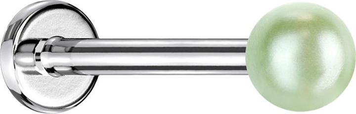 Produktbild Star Piercing Micro Labret Innengewinde silber Perle hellgrün (ohne Messing, Chirurgenstahl 316L, Acryl)