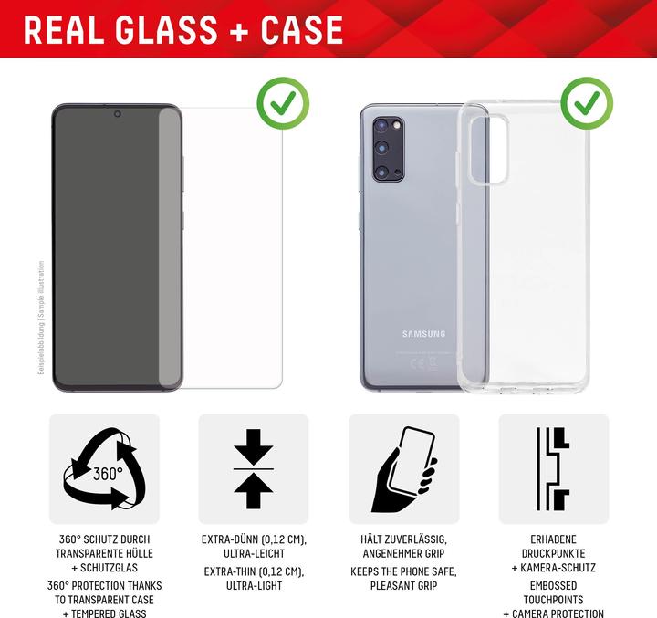 Actual product image Displex Real Glass, 2D Panzerglas + Handyhülle (1 Piece, Samsung Galaxy S23)