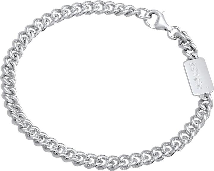 Actual product image Kuzzoi Bracelet Men Round Armour Solid 925 Silver (23 cm, 925 sterling silver)