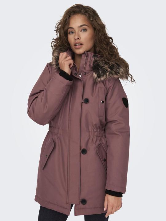 Produktbild Only Kapuze mit abnehmbarem Kunstfell-Rand Gerippte Ärmelbündchen Parka Langer Parka (XS)