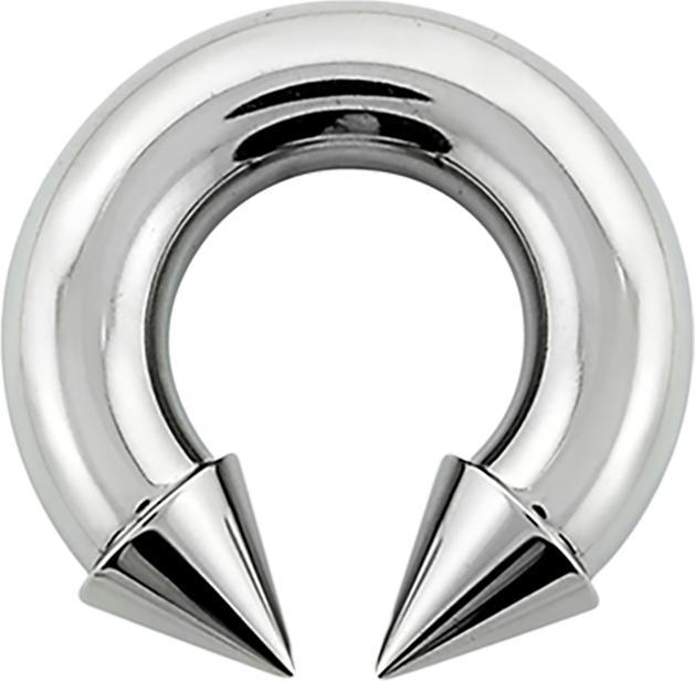 Star Piercing Circular Barbell Innengewinde silber mit zwei Cones (ohne Messing, Chirurgenstahl 316L)