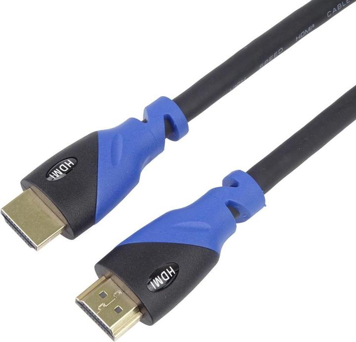 Produktbild PremiumCord Ultra HDTV z kabel HDMI2.0 HDMI cable HDMI Type A (Standard) Black, Blue (5 m, HDMI)
