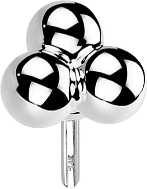 Immagine prodotto Star Piercing Threadless tre palline in oro bianco 14k (senza ottone, Oro 14k)