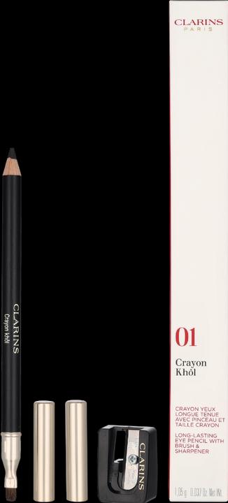 Actual product image Clarins Crayon Khol Long-Brush & Sharpener (01 Carbon Black)