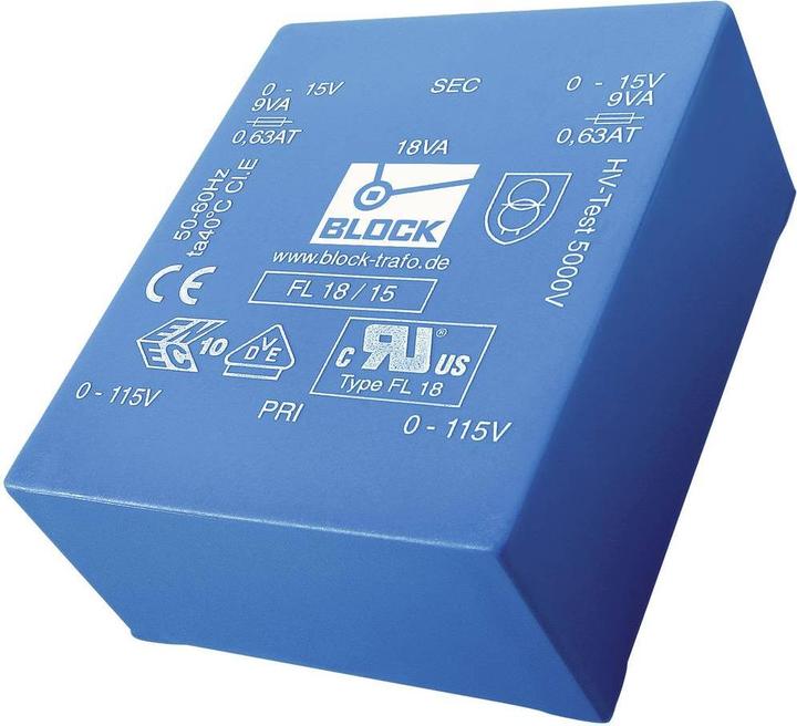 Produktbild Block Transformer FL PCB 14VA 2x9V