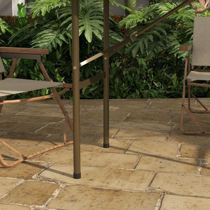 Immagine prodotto Swisshandel24 Tavolo da campeggio pieghevole con aspetto in rattan, per 4 persone, caricabile fino a 50 kg, HDPE