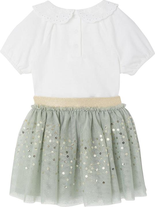 Vertbaudet Festliches Mädchen Baby-Set: Blusenshirt & Tüllrock