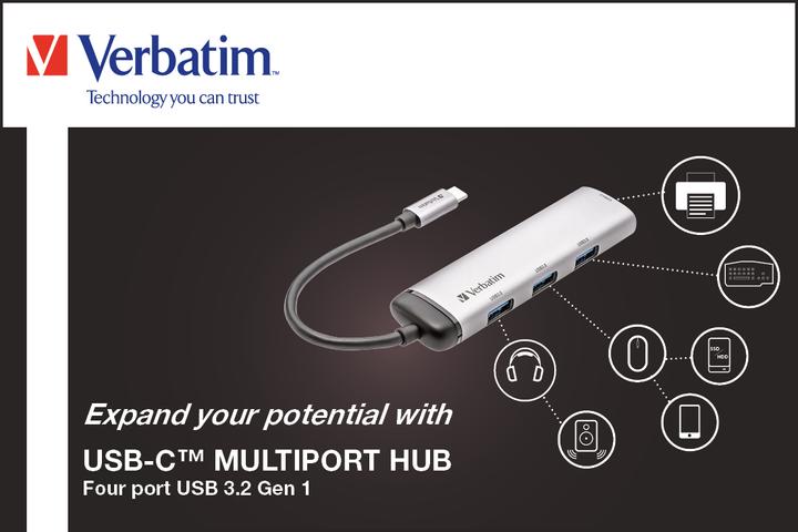 Actual product image Verbatim Multiport (USB-C, 4 Ports)