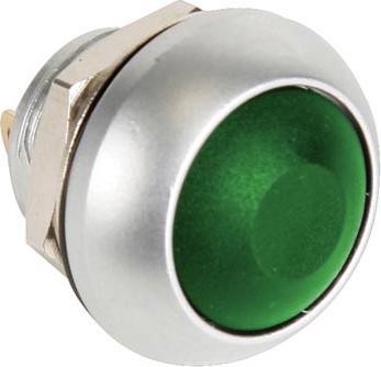 Immagine prodotto Velleman Mini pulsante rotondo in metallo con pulsante verde 1P Spst Off-(On)