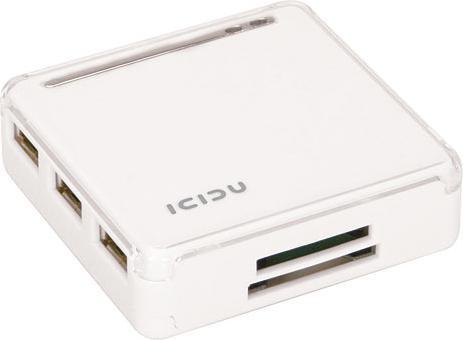 Productafbeelding Icidu USB 2.0 HUB & Lezer Wit (USB 2.0)