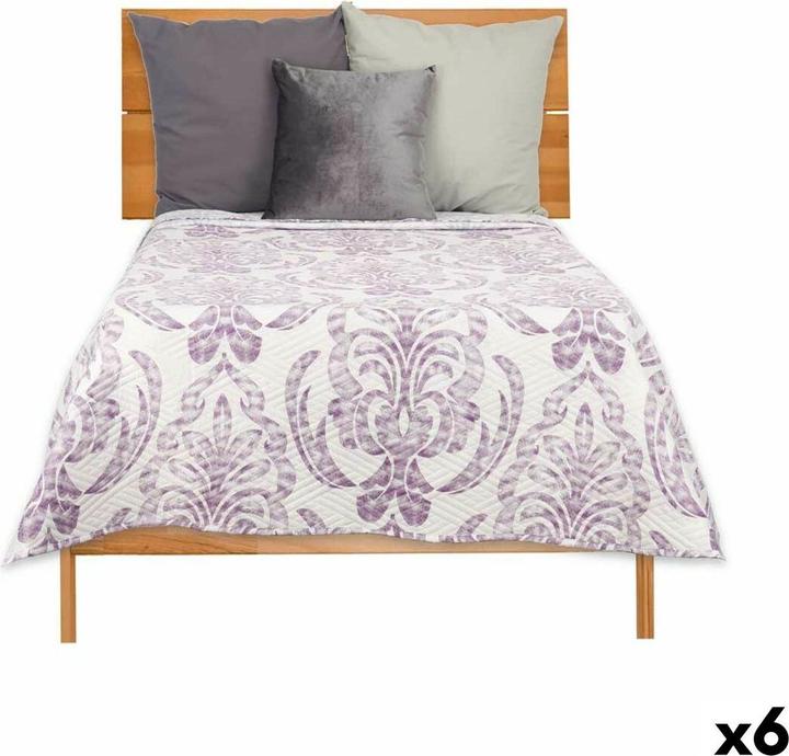 Gift Wendbare Tagesdecke 240 x 260 cm Weiss Lila (6 Stück) (240 x 260 cm)