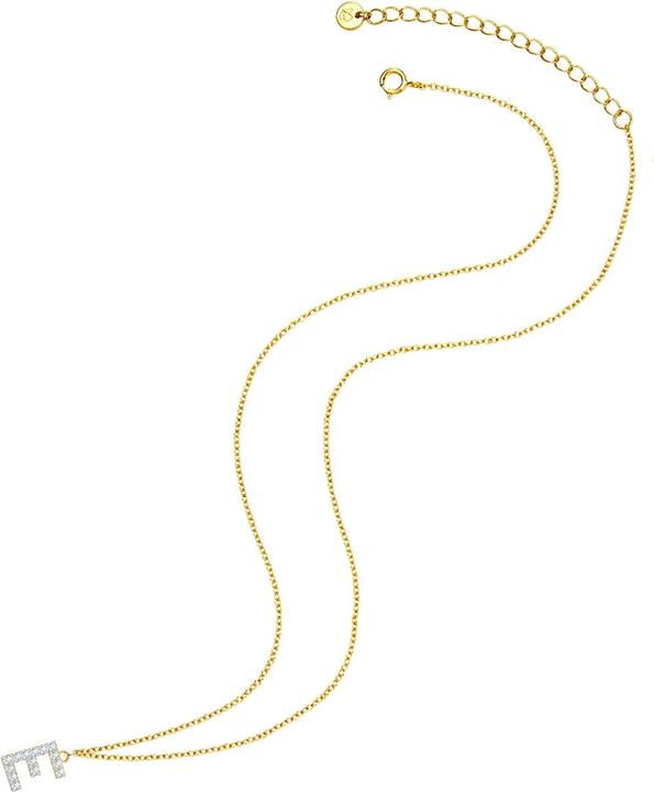 Image du produit Glanzstücke München Femme lettre E argent sterling zirconium or jaune 45,0 cm chaîne de base + 5,0 cm extension - 32100 (Argent Sterling, 40 - 45 cm)