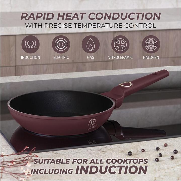 Actual product image BerlingerHaus Frying pan set, 3 pieces, Ø 20/24/28cm, bordeaux (28 cm, Frying pan, Aluminium)