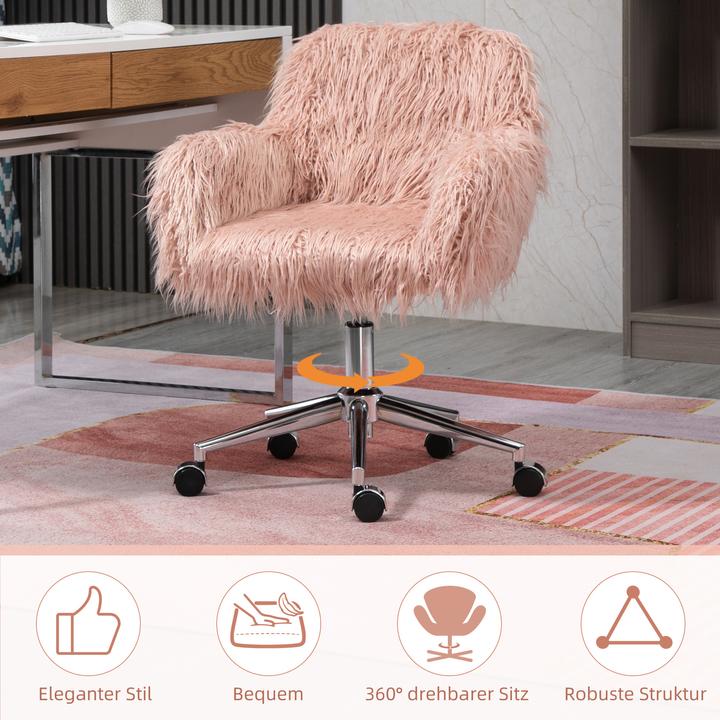 Actual product image Vinsetto Office chair with faux fur