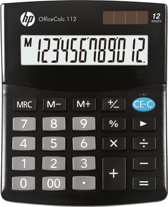 HP OfficeCalc 112 Tischrechner schwarz (Solarzellen, Batterien)