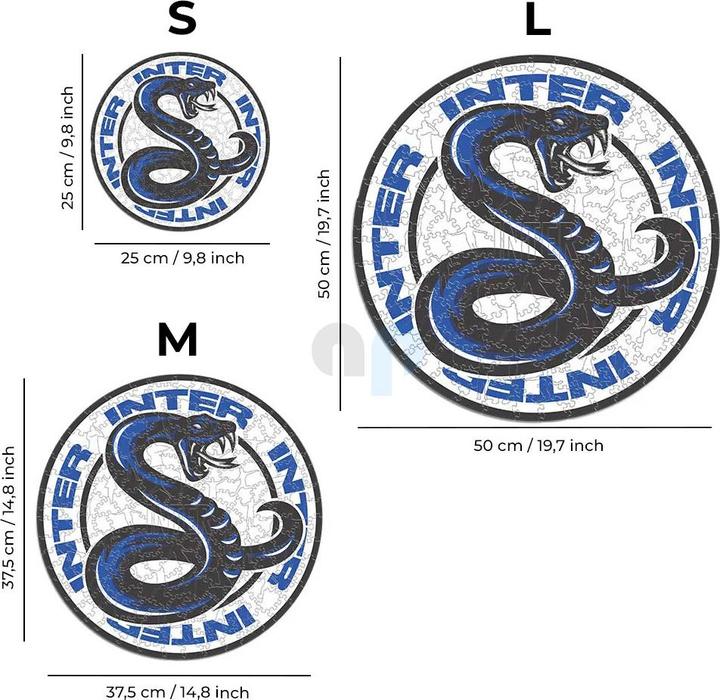 Image du produit Iconic FC Inter Milan - Logo avec serpent - Puzzle en bois Taille L (500 pièces) (500 pièces)
