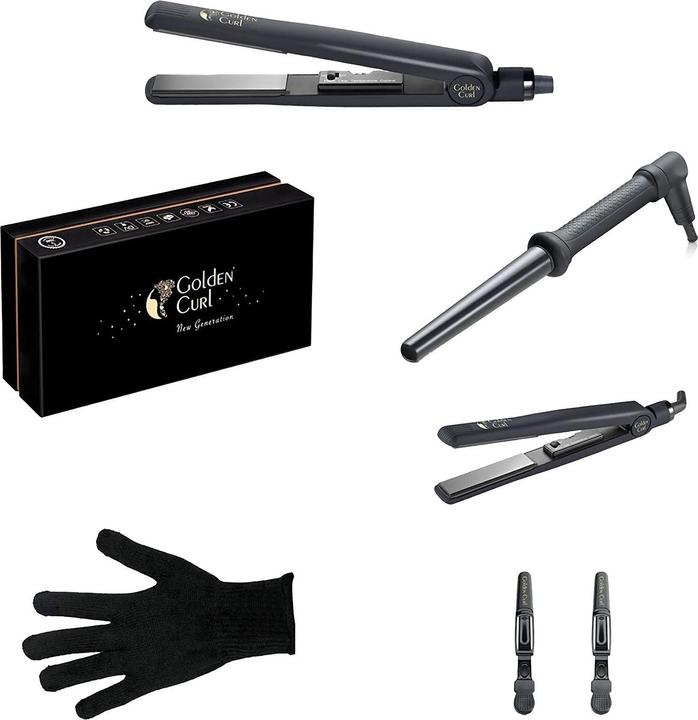 Actual product image Golden Curl The Luxury Set, Black (Straightening iron)