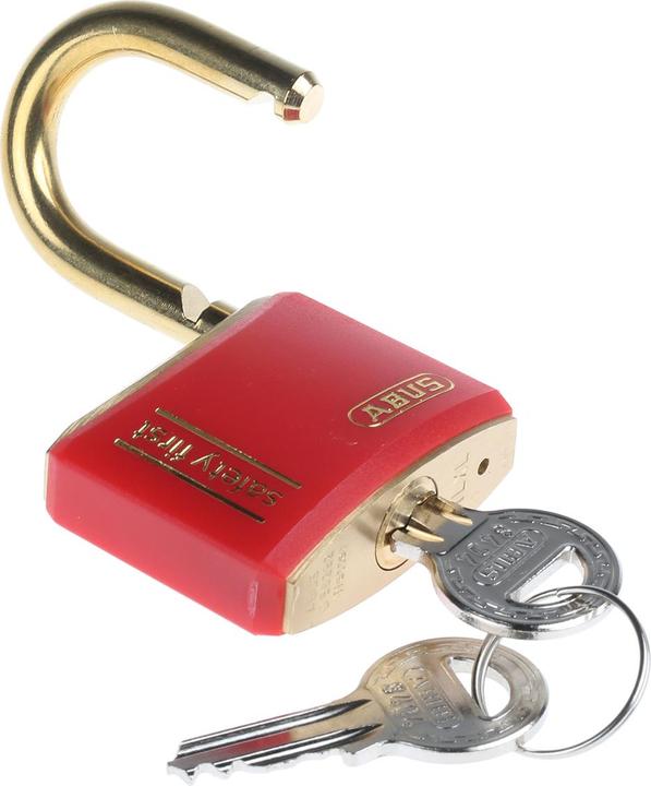 Immagine prodotto Abus Lucchetto con chiave, chiave uguale, ottone rosso, grillo Ø 6mm x 23mm