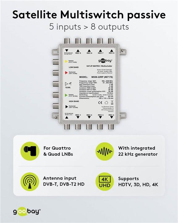 Immagine prodotto Goobay MS58-22RP (Multiinterruttori)