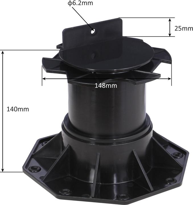 Produktbild XPOtool Set 30x Stelzlager Terrassen 2700kg 137-215mm Stellfüsse höhenverstellbar (30 x)