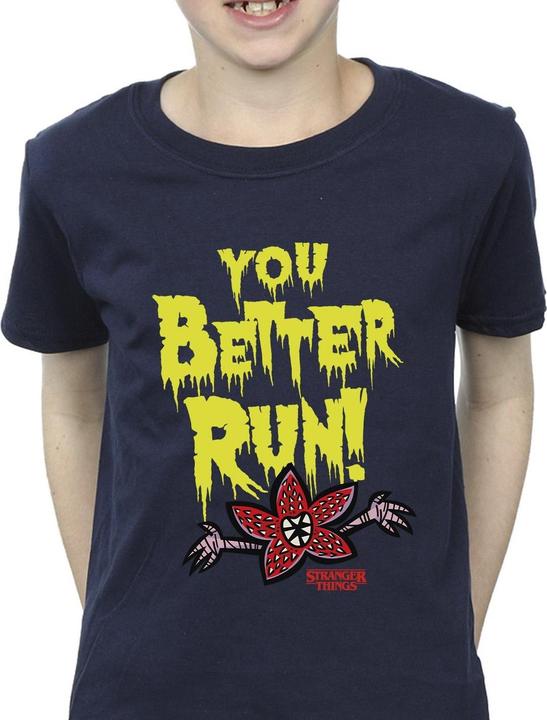 Immagine prodotto Netflix Stranger Things You Better Run Maglietta Ragazzi (140, 146)