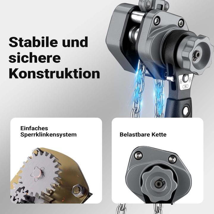 Image du produit Wiltec Mini Hebelzug bis 250kg Handkettenzug 1,5m Hubhöhe Kettenzug Hebezeug