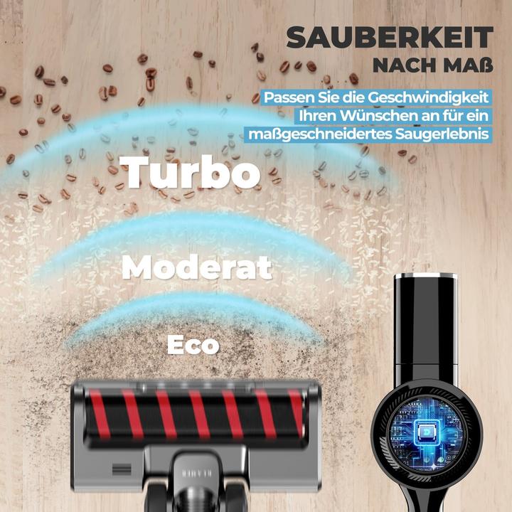 Immagine prodotto KLAMER Akkustaubsauger, 420 Watt, 2 Akkus und mit verschiedenen Aufsätzen