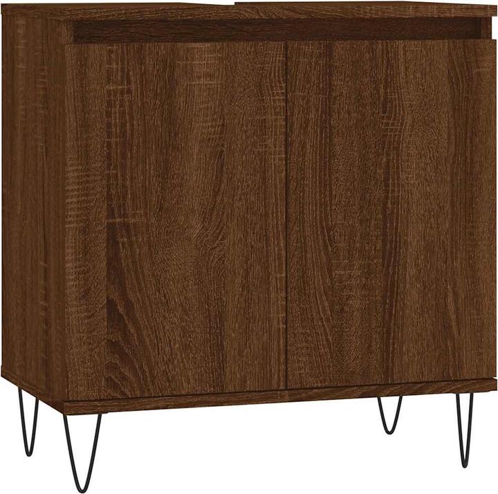 Produktbild VidaXL Badschrank Braun Eichen-Optik 58x33x60 cm Holzwerkstoff (58 x 33 x 60 cm)