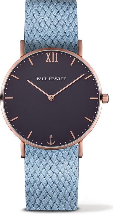 Paul Hewitt Sailor Line Blue Lagoon Rose Gold Perlon Niagara (Analoguhr, 39 mm)