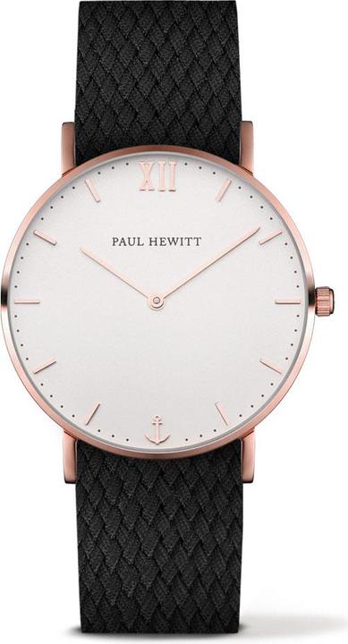 Actual product image Paul Hewitt Sailor Line White Sand Rose Gold Perlon Black (Analogue wristwatch, 39 mm)