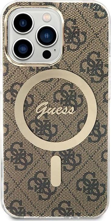 Produktbild Guess Zestaw GUBPP13XH4EACSW Case+ Charger iPhone 13 Pro Max brązowy/brown hard case 4G Print MagSaf (Apple iPhone 13 Pro Max)