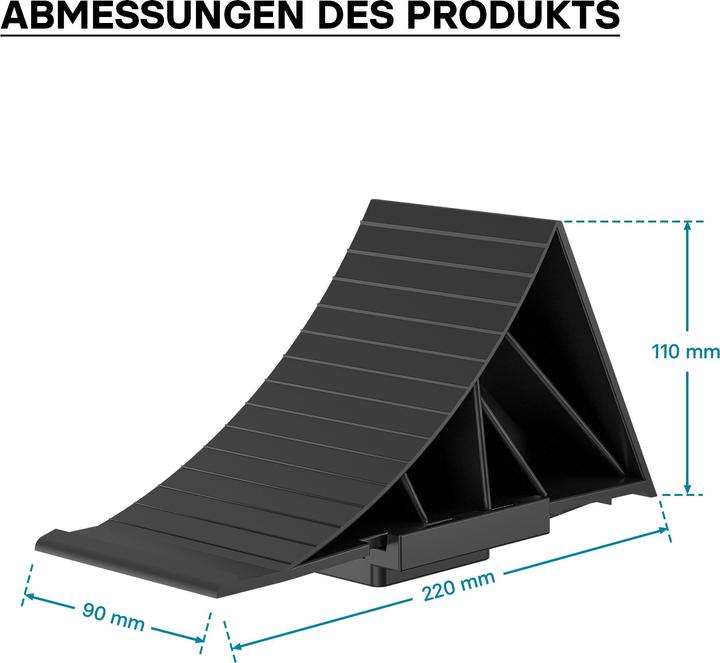 Image du produit Wiltec Cales de roue Voiture 1,6 t Support Matériel de montage Blocs-roue Cales de frein Sécurité Stationne