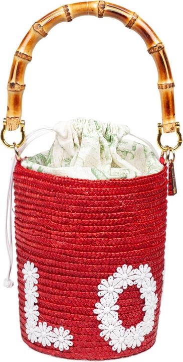 Produktbild La Milanesa love bucket bag in straw color red