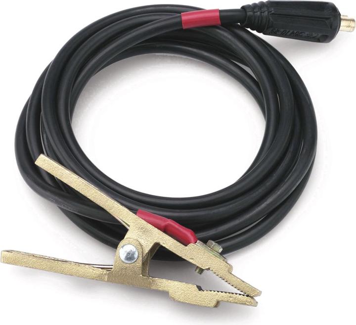 Actual product image Schweisskraft Earth cable red, 3 m with bayonet catch and earth clamp