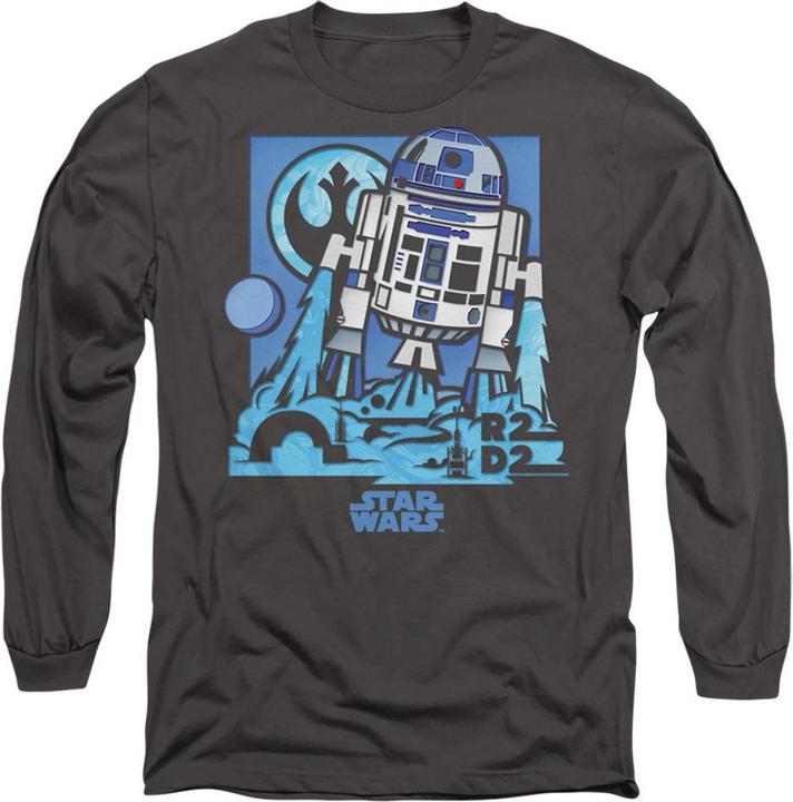 Actual product image Star Wars Unisex Adult Papercut R2-D2 T-Shirt (L)