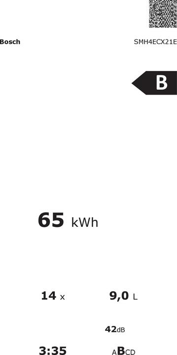 Energie-Label Bosch Hausgeräte SMH4ECX21E, Serie 4