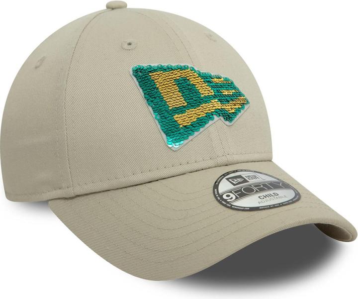 Produktbild New Era 9Forty Kinder Cap - Pailletten Brand Logo Beige (53, 54 C, 52 C)