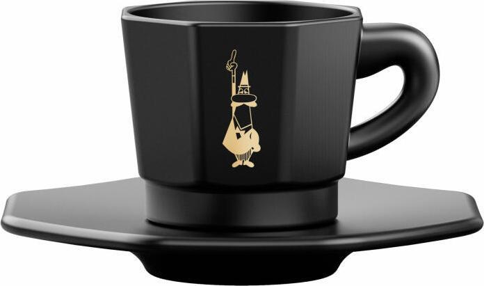 Actual product image Bialetti Set 4 8- Faces Cups Total Black (4 x)