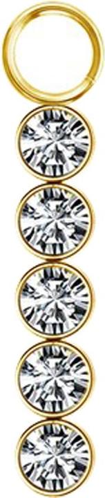 Produktbild Star Piercing Anhänger vergoldet fünf Kristalle silber (Chirurgenstahl 316L, ohne Messing)