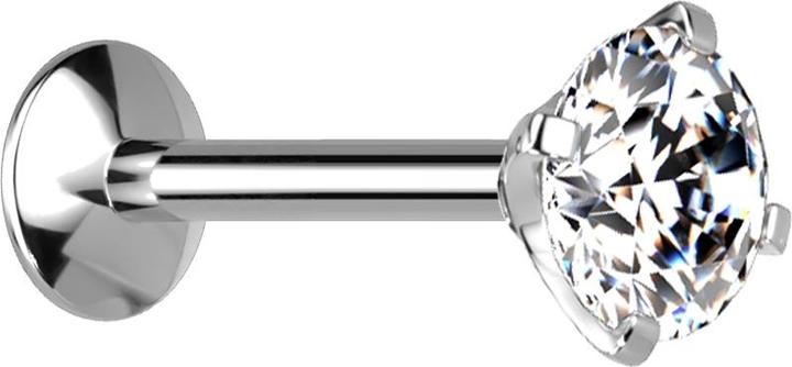 Immagine prodotto Star Piercing Micro labret a filo interno UFO argento con set di cristalli argento (senza ottone, Titanio G23)