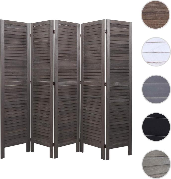 Image du produit Mendler Paravent HWC-G30, Cloison de séparation visuelle, Shabby-Look 170x200cm - gris-brun