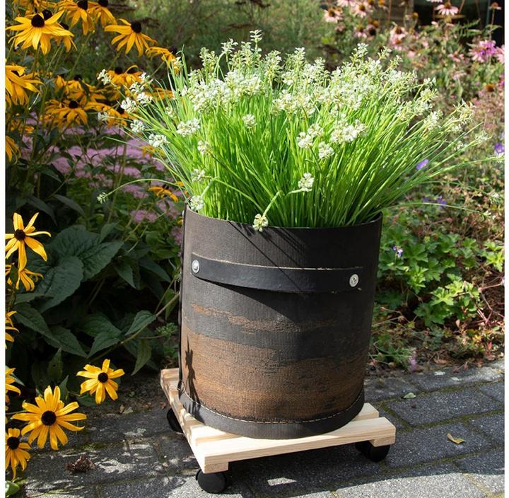 Produktbild Esschert Design Rolleruntersetzer Quadratisch L Nature/Schwarz